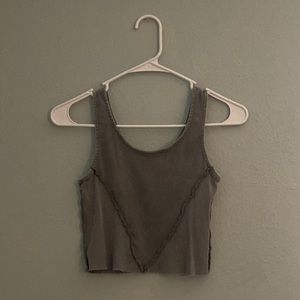 Green/grey cropped tank top